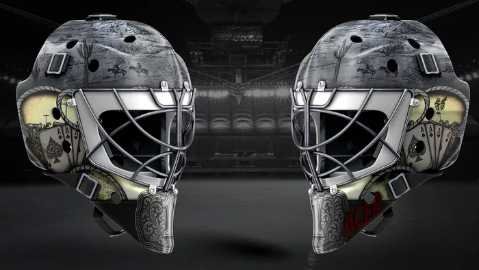Goalie helmet by JamFam Media