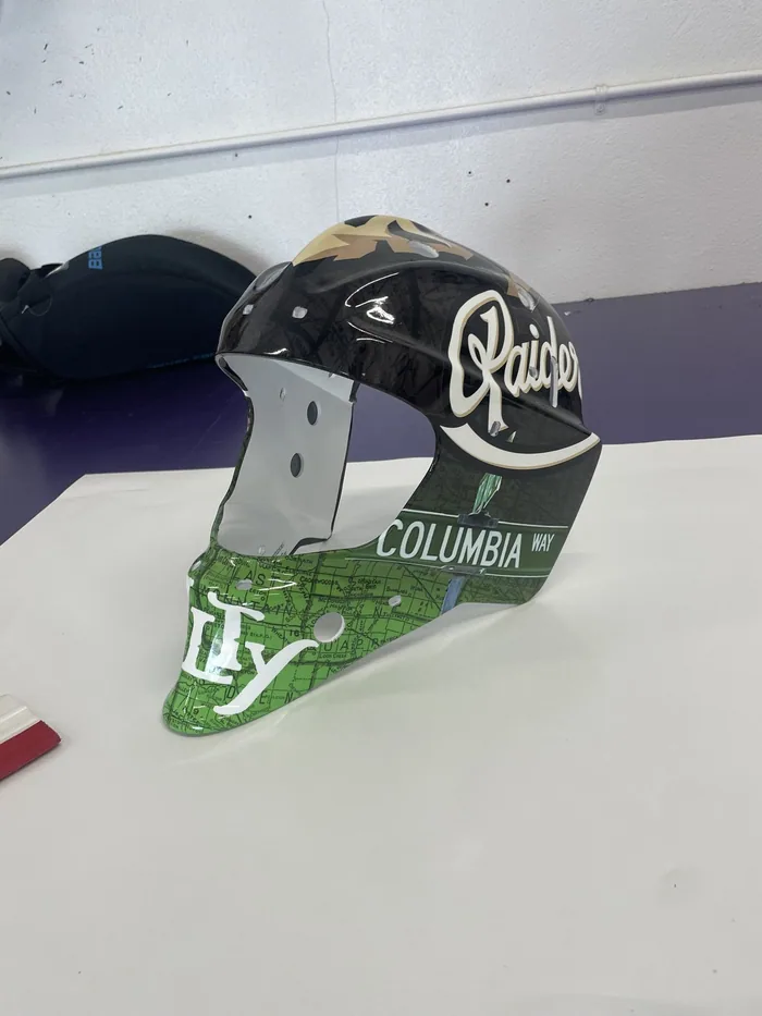 Goalie helmet by JamFam Media