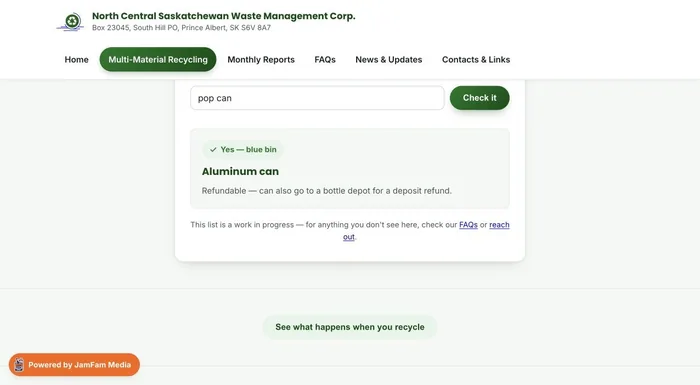 NCSWMC website by JamFam Media